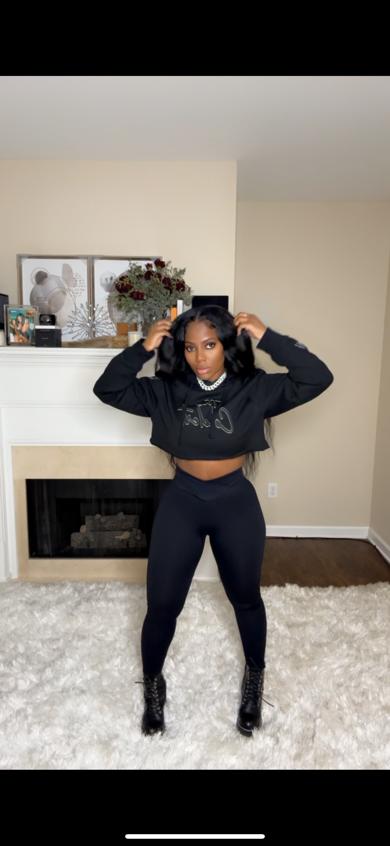 The Coldest Cropped Signature Hoodie