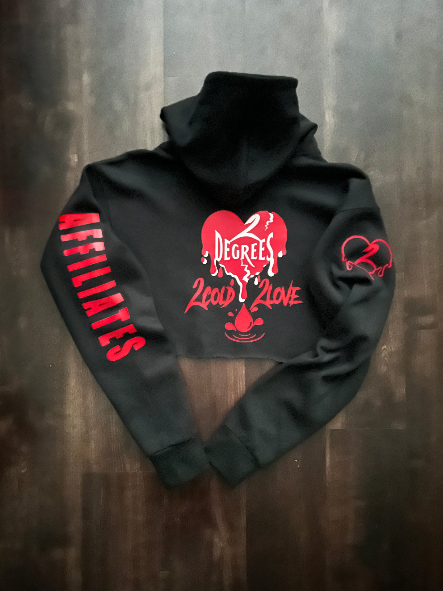 2 Cold 2 Love Affiliates Cropped Hoodie