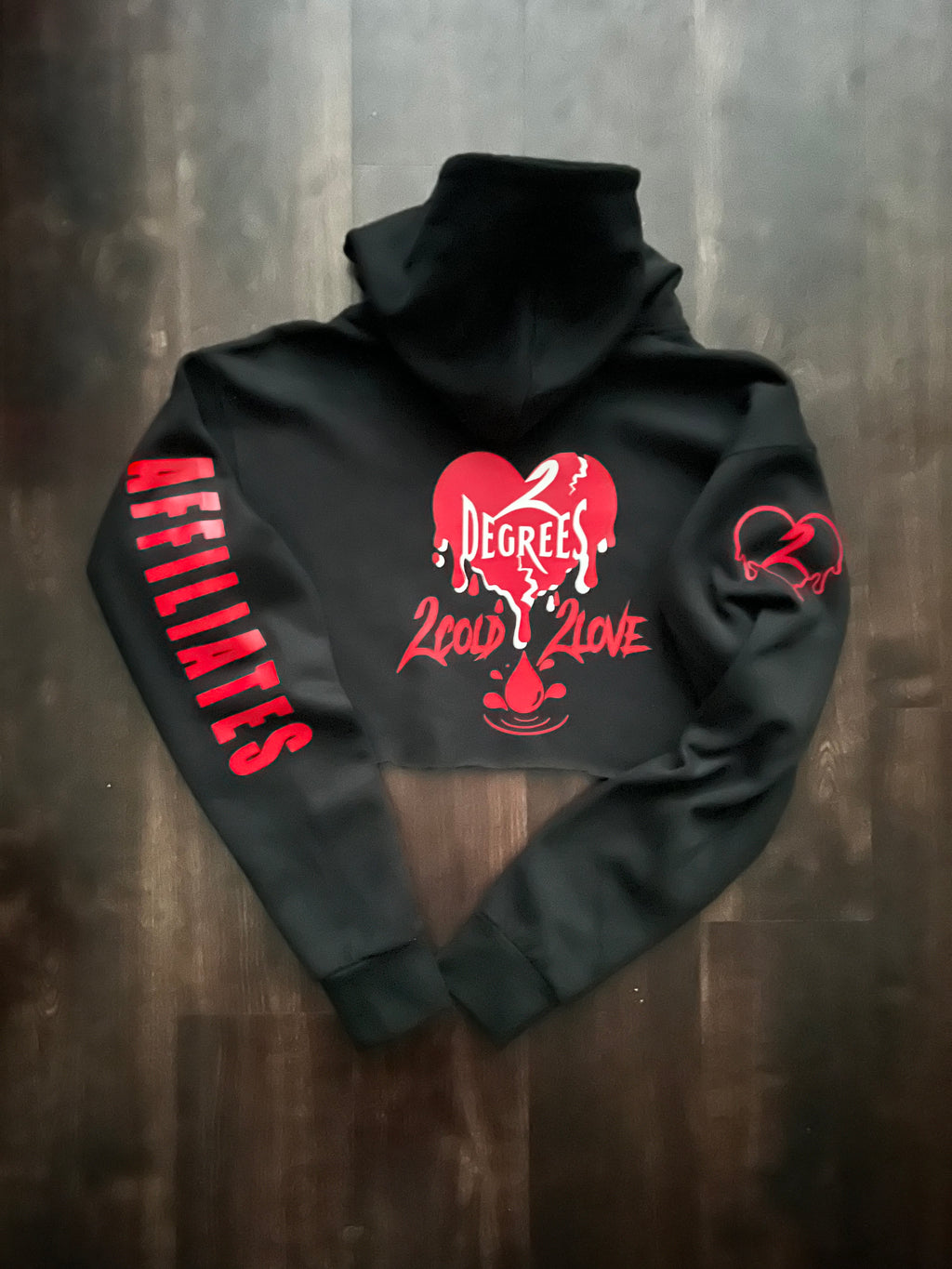 2 Cold 2 Love Affiliates Cropped Hoodie